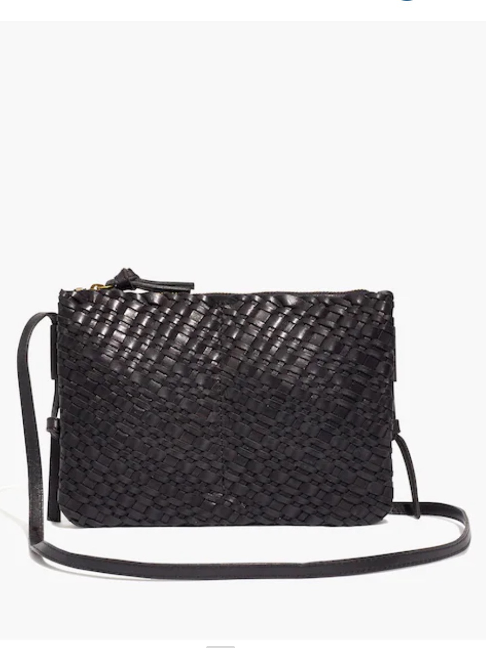 Madewell The Knotted Crossbody Bag in Woven Leather - True Black